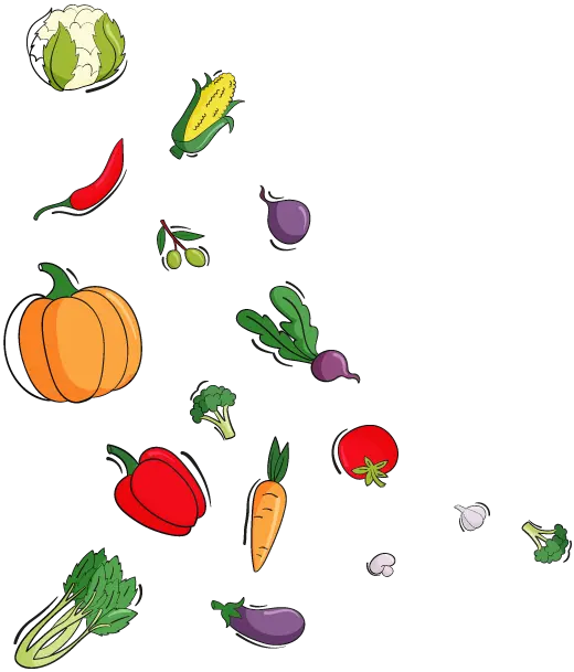 Fresh veggies with salt
